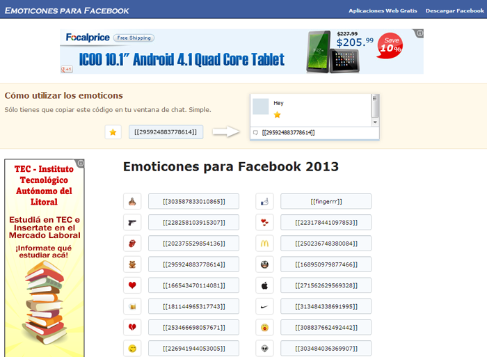 App Emoticones Facebook