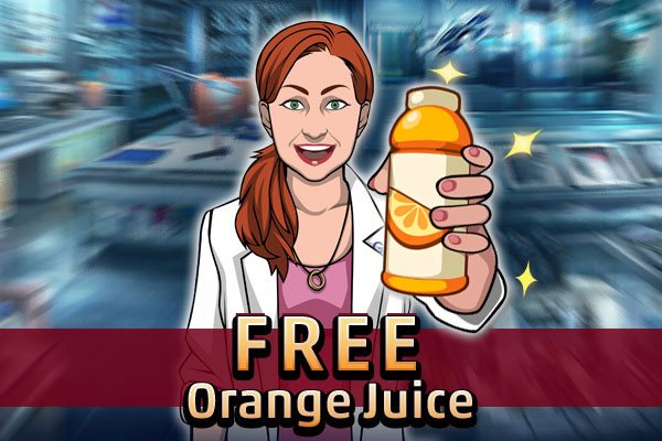 Jugo de naranja gratis en Criminal Case