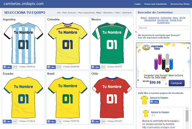 Crear camiseta de futbol con tu nombre online